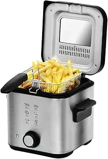 Cecotec Freidora Eléctrica CleanFry Infinity 1500. Freidora de Aceite de 1,5 litros de Capacidad, 900W de Potencia, Filtro OilCleaner, Cubeta Antiadherente, Tapa con Filtro y Ventana de Control