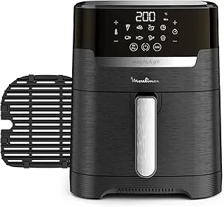 Moulinex Easy Fry & Grill 4.2L EZ5058 Freidora de Aire Sin Aceite 2 en 1 para Freír o a la Parrilla, Pantalla Digital Táctil, 8 Programas para Comidas Sanas, App 125 recetas, Negro, hasta 6 personas