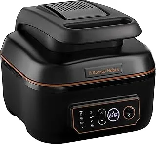 Russell Hobbs Freidora de Aire, Freidora sin Aceite 5,5l, Robot de cocina & Grill XL, 3 en 1, air fryer, táctil, temporizador, recetas en español [Ahorra hasta un 44% en Energía] SatisFry 26520-56