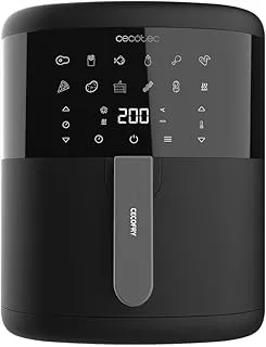 Cecotec Freidora de Aire de 6L sin Aceite Cecofry Bombastik 6000, Air Fryer. 1700W, Aire Caliente, PerfectCook, Regulación de Temperatura y Tiempo, Control Táctil, 12 Modos, Temporizador, Negro