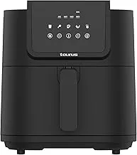Taurus - Freidora De Aire Compacta Sin Aceite XL Aero Crisp | 8L Capacidad | 1.700W | 5 Menús | Temporizador Digital 60 min | Temperatura Ajustable Hasta 200ºC | Air Fryer pantalla Táctil | Libre BPA