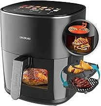 Cecotec Freidora de Aire sin Aceite de 6,5L con Doble Resistencia, Plancha, Grill, Air Fryer Cecofry&Grill Duoheat 6500. 2200W, Dietética y Digital, Ventana, Temperatura Regulable 40-200°C, 12 Menús