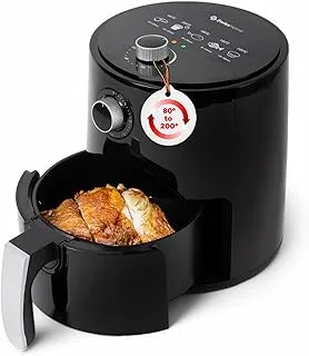 Z SwissHome PETIT - Freidora de aire caliente 2.5L 1200W - Temperatura 80-200°C - Temporizador 30 min - Cesta extraíble - Freidora sin aceite - Protección al sobrecalentamiento - Mango antideslizante