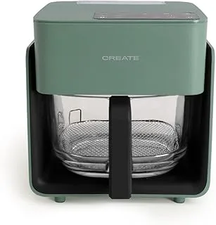 CREATE/AIR FRYER MIST/Freidora sin aceite 4.2 L con vaporizador de agua verde sage/Capacidad 5-6 raciones, 6 programas, bandeja de cristal, control de tiempo y tempertura, 1300W